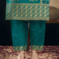 Silk Blend Jacquard Work Straight Kurta with Pant & Dupatta