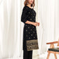 Silk Blend Jacquard Work Straight Kurta with Pant & Dupatta