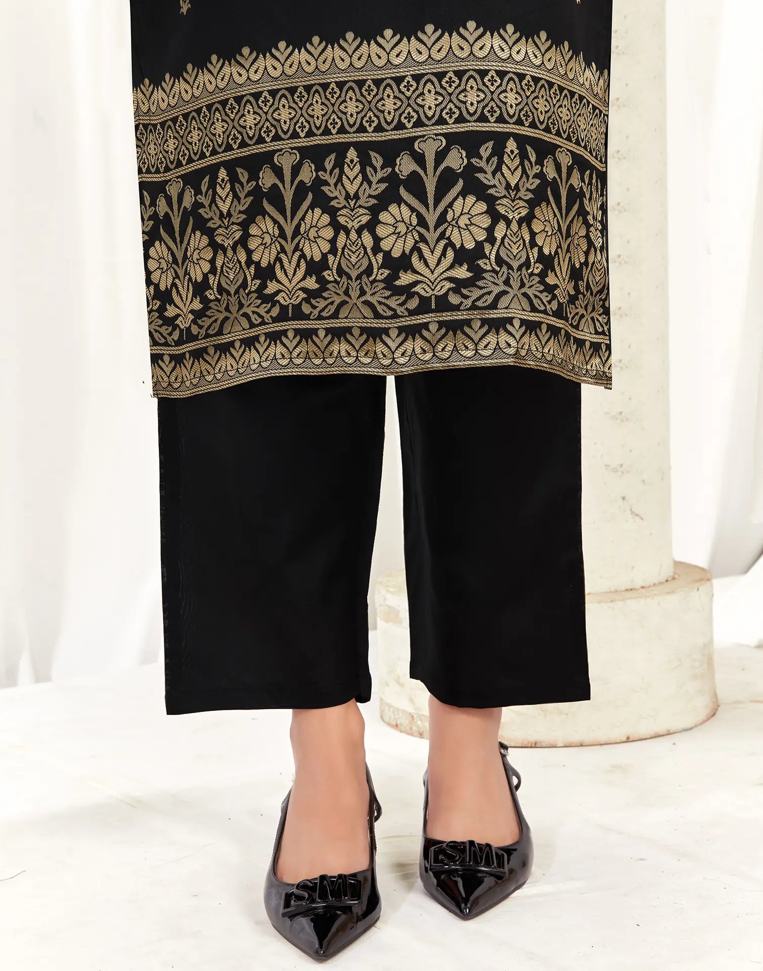 Silk Jacquard Woven Straight 3 Piece Kurta Set