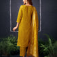 Silk Blend Jacquard Work Straight Kurta with Pant & Dupatta