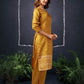 Silk Blend Jacquard Work Straight Kurta with Pant & Dupatta