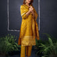 Silk Blend Jacquard Work Straight Kurta with Pant & Dupatta
