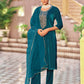 Velvet Sequins, Embroidery and Gota Lace Straight Kurta with Pant & Dupatta