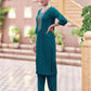 Velvet Sequins, Embroidery and Gota Lace Straight Kurta with Pant & Dupatta