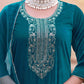 Velvet Sequins, Embroidery and Gota Lace Straight Kurta with Pant & Dupatta