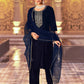 Velvet Sequins, Embroidery and Gota Lace Straight Kurta with Pant & Dupatta