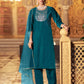 Velvet Sequins, Embroidery and Gota Lace Straight Kurta with Pant & Dupatta