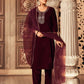 Velvet Sequins, Embroidery and Gota Lace Straight Kurta with Pant & Dupatta