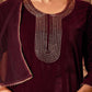 Velvet Sequins, Embroidery and Gota Lace Straight Kurta with Pant & Dupatta