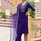 Velvet Sequins, Embroidery and Embroidery Lace Straight Kurta with Pant & Dupatta