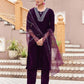 Velvet Sequins, Embroidery and Gota Lace Straight Kurta with Pant & Dupatta