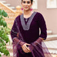 Velvet Sequins, Embroidery and Gota Lace Straight Kurta with Pant & Dupatta