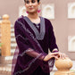Velvet Sequins, Embroidery and Gota Lace Straight Kurta with Pant & Dupatta