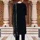 Velvet Sequins, Embroidery and Gota Lace Straight Kurta with Pant & Dupatta