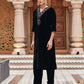 Velvet Sequins, Embroidery and Gota Lace Straight Kurta with Pant & Dupatta