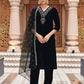 Velvet Sequins, Embroidery and Gota Lace Straight Kurta with Pant & Dupatta
