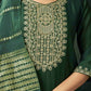 Silk Blend Embroidered Straight Kurta with Pant & Dupatta