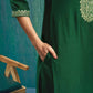 Silk Blend Embroidered Straight Kurta with Pant & Dupatta