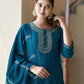 Cotton Blend Embroidery and Lace Straight Kurta with Pant & Dupatta