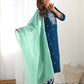 Cotton Blend Sequence, Embroidery and Lace Straight Kurta with Pant & Dupatta