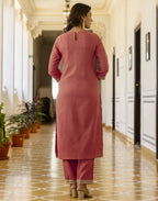 Viscose Rayon Embroidered Straight 3 Piece Kurta Set