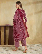 Viscose Rayon Printed Straight 3 Piece Kurta Set