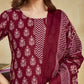 Cotton Blend Printed and Printed Lace Straight Kurta with Pant & Dupatta