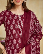 Viscose Rayon Printed Straight 3 Piece Kurta Set