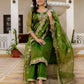 Net Sequins, Embroidery and Gota Lace Straight Kurta with Pant & Dupatta