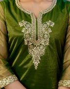 Shimmer Net Embroidered Straight 3 Piece Kurta Set