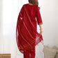Cotton Blend Sequence, Embroidery and Lace Straight Kurta with Pant & Dupatta