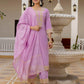 Silk Blend Embroidery Work and Embroidery Lace Straight Kurta with Pant & Dupatta