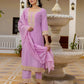 Silk Blend Embroidery Work and Embroidery Lace Straight Kurta with Pant & Dupatta