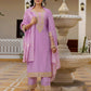 Silk Blend Embroidery Work and Embroidery Lace Straight Kurta with Pant & Dupatta