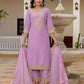 Silk Blend Embroidery Work and Embroidery Lace Straight Kurta with Pant & Dupatta