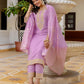 Silk Blend Embroidery Work and Embroidery Lace Straight Kurta with Pant & Dupatta