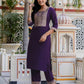 Silk Blend Weaving and Lace Straight Kurta with Pant & Dupatta
