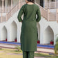 Silk Blend Weaving and Lace Straight Kurta with Pant & Dupatta