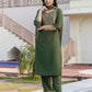 Silk Blend Weaving and Lace Straight Kurta with Pant & Dupatta