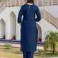 Silk Blend Weaving and Lace Straight Kurta with Pant & Dupatta