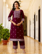 Poly Chinnon Printed Straight 3 Piece Kurta Set