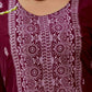 Silk Blend Pigment Printed and Printed Lace Straight Kurta with Pant & Dupatta