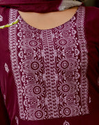 Poly Chinnon Printed Straight 3 Piece Kurta Set