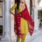 Cotton Blend Embroidery and Sequins Work, Embroidery and Sequins Work Lace Straight Kurta with Pant & Dupatta