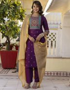 Viscose Rayon Printed Straight 3 Piece Kurta Set