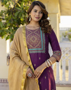 Viscose Rayon Printed Straight 3 Piece Kurta Set