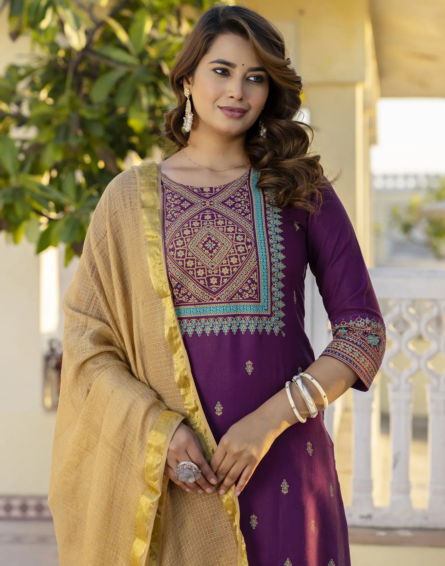 Viscose Rayon Printed Straight 3 Piece Kurta Set