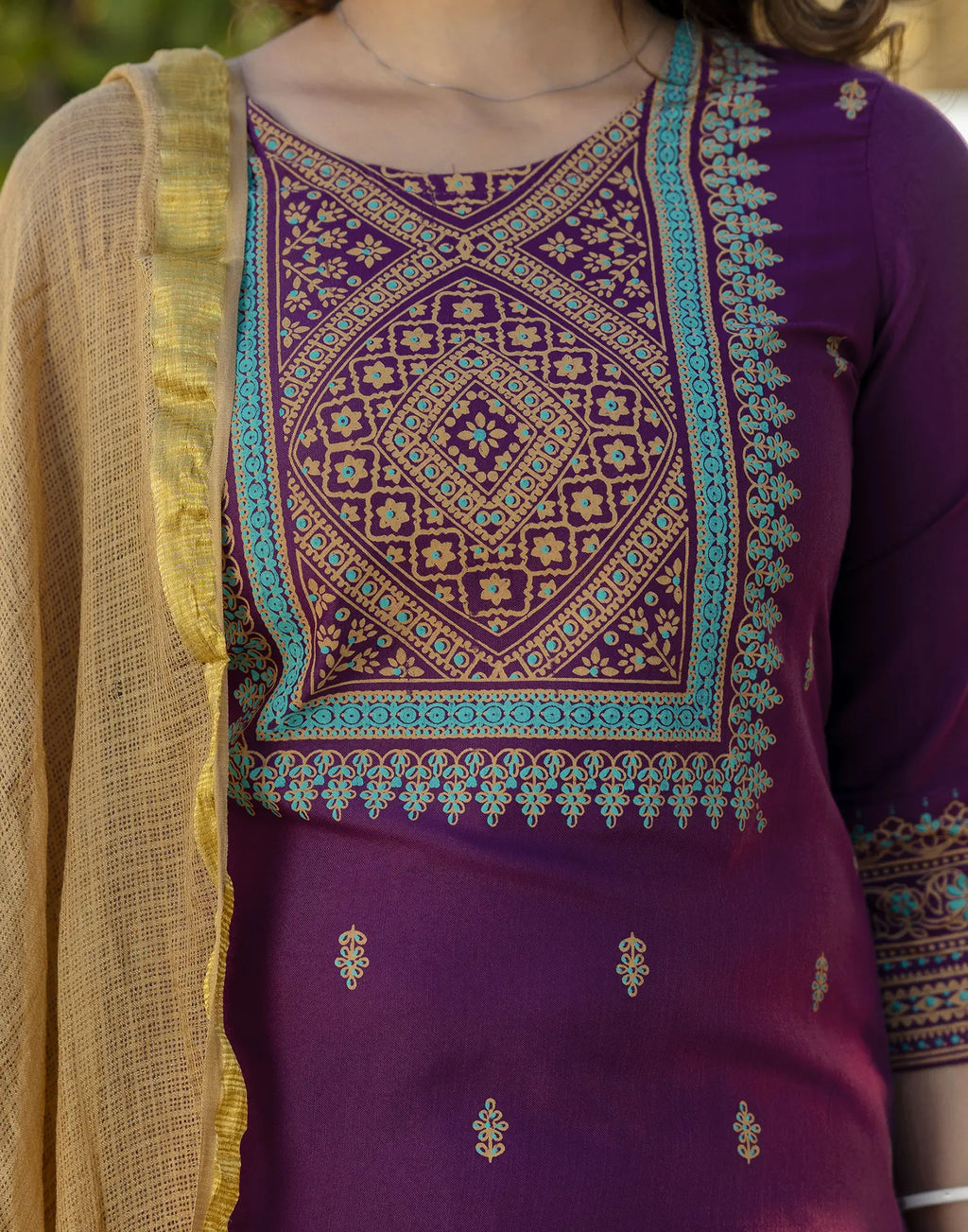 Viscose Rayon Printed Straight 3 Piece Kurta Set