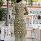 Cotton Blend Printed and Foil Print Straight Kurta with Pant & Dupatta