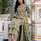 Cotton Blend Printed and Foil Print Straight Kurta with Pant & Dupatta